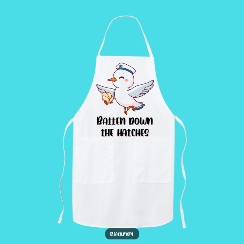 Funny Seagull Sailor Apron: Cook with Coastal Merriment
