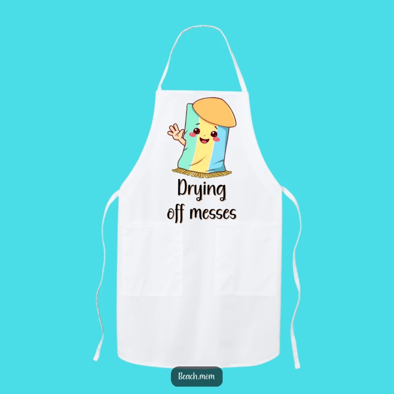 Funny Beach Towel Smile Apron: Cook with a Happy Greeting