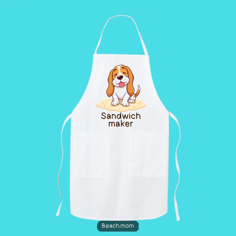 Funny Basset Hound Beach Chef Apron - Happy Sigh Dog Kitchen
