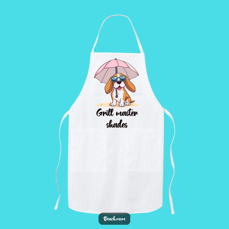 Funny Basset Hound Beach Umbrella Apron: Relaxed Kitchen Wear Gift