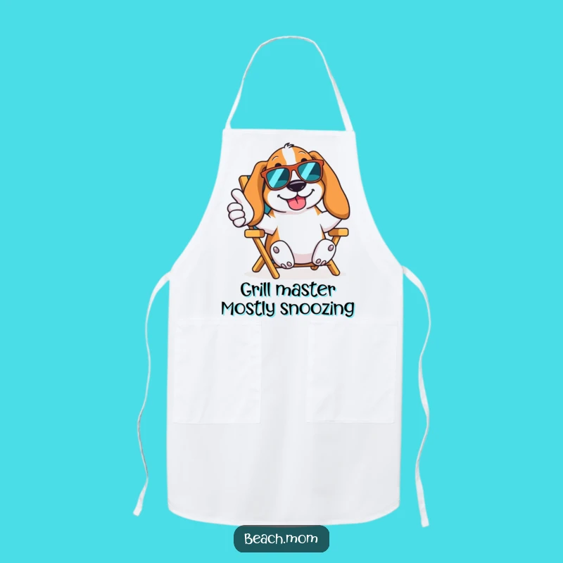 Funny Basset Hound Cool Chef Apron - Beach Dog Kitchen Accessory