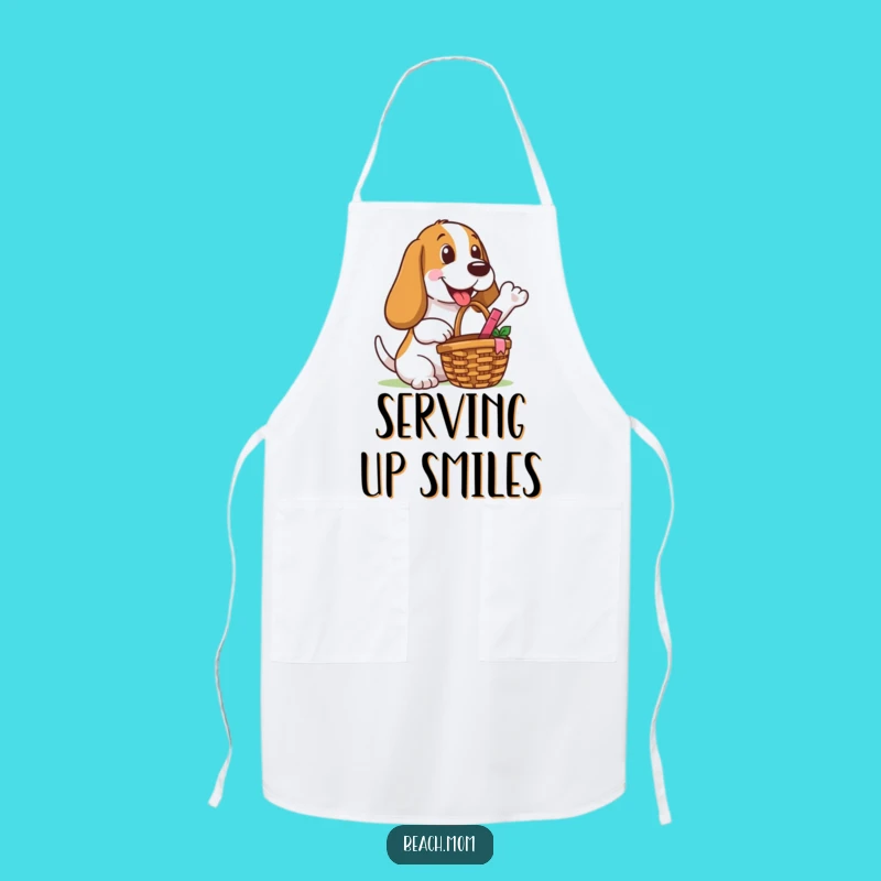 Funny Basset Hound Picnic Apron: Happy Outdoor Kitchen Wear Gift