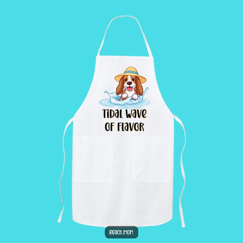 Funny Basset Hound Splash Kitchen Apron - Chef Dog Gift for Bakers