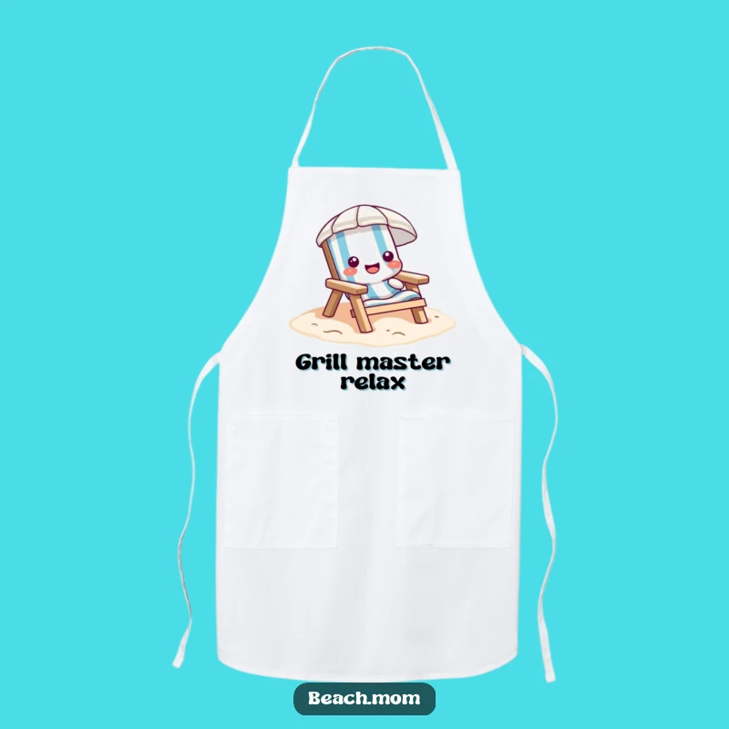 Funny Beach Chair Apron - Relaxed Cartoon Wear for Sunny Kitchens