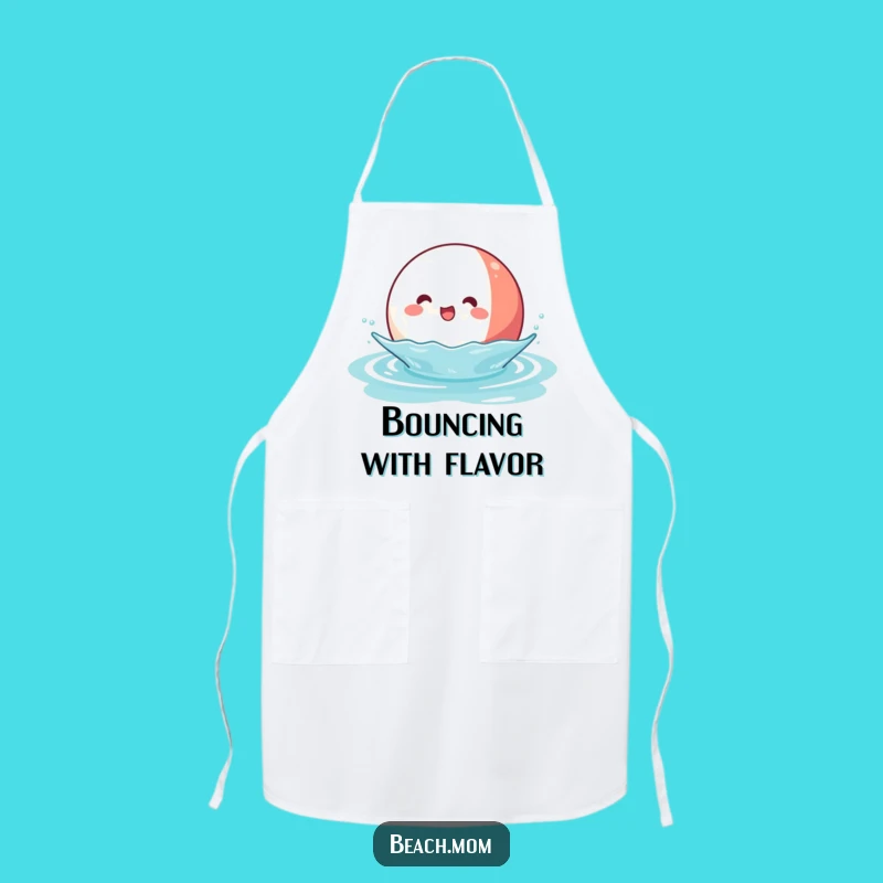 Funny Kawaii Beach Ball Apron: Chef Character Funny Kitchen Gift