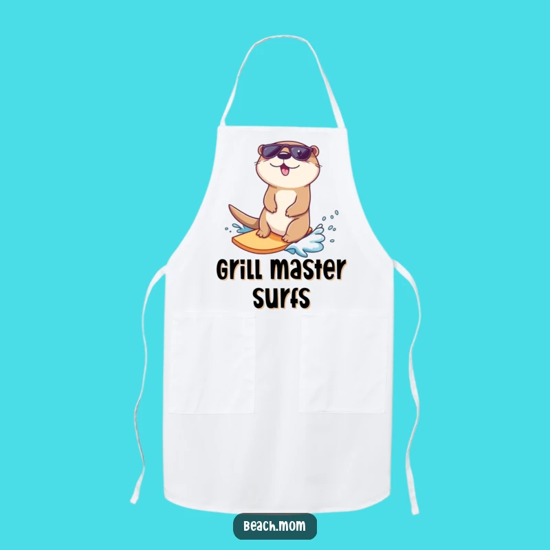 Funny Otter Sunglasses Surf Apron: Beach Chef Style, Perfect Gift