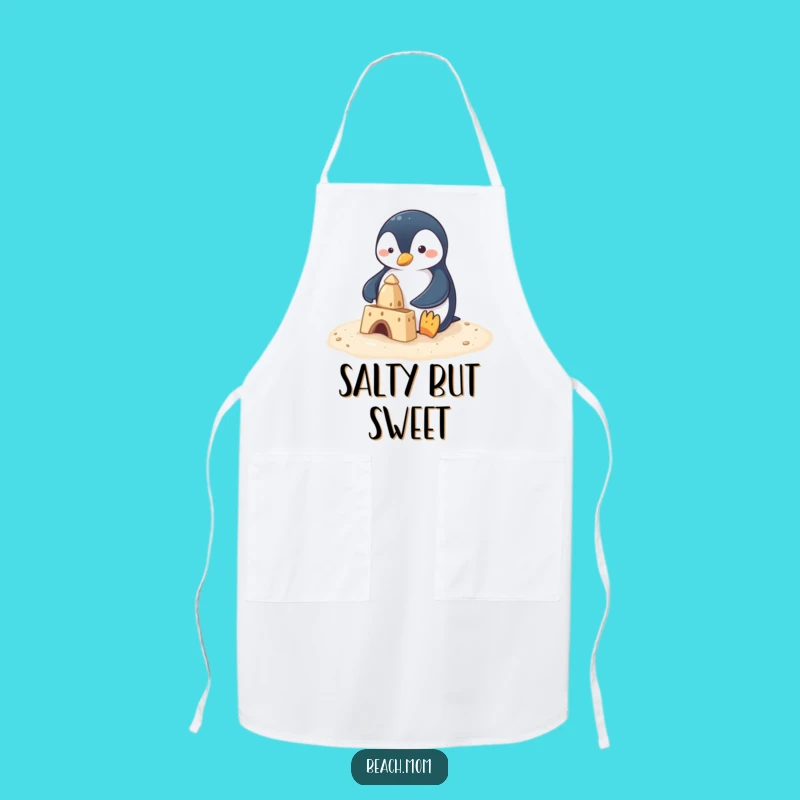 Funny Penguin Sandcastle Apron: Hilarious Kitchen Wear for Beach Loving Cooks