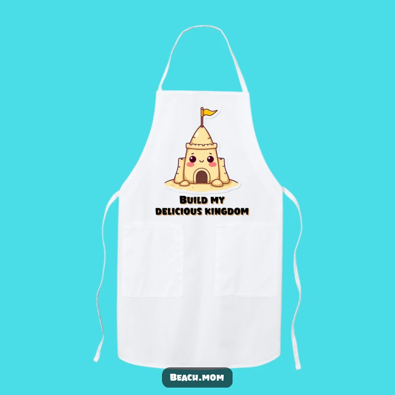 Funny Sandcastle Apron: Cheerful Beach Character Cooking Fun, Gift