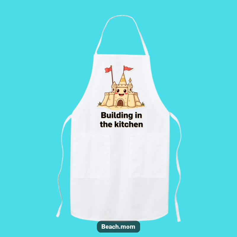 Funny Sandcastle Grin Apron - Hilarious Beach Castle Chef Gift!