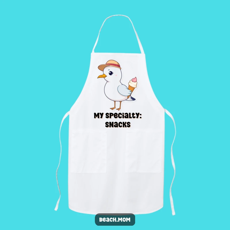 Funny Seagull Apron: Chef's Hat Ice Cream Bird Gift!