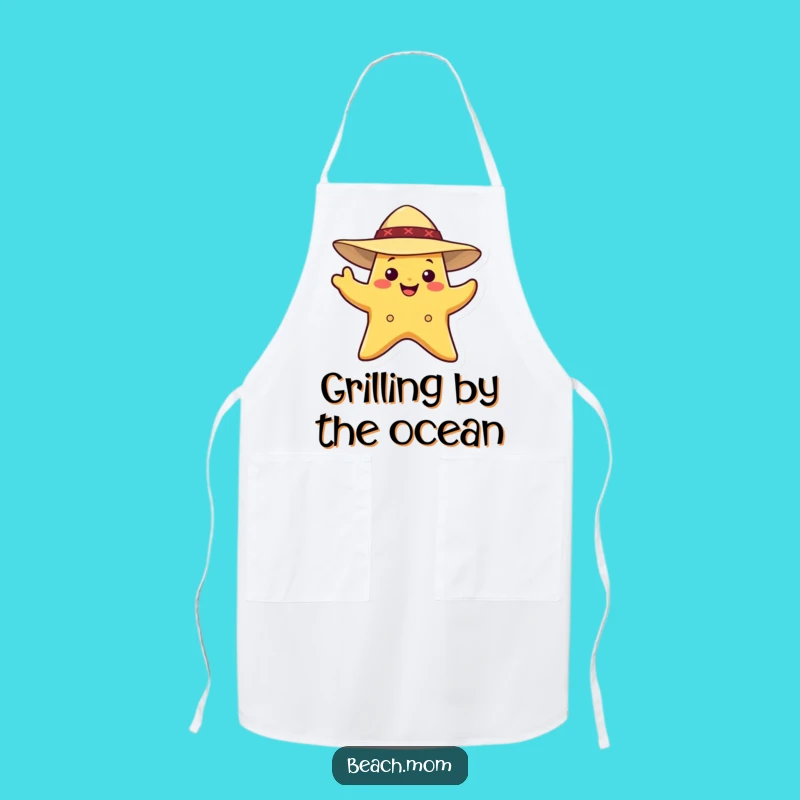 Funny Starfish Beach Apron: Cook with Sunny Vibes