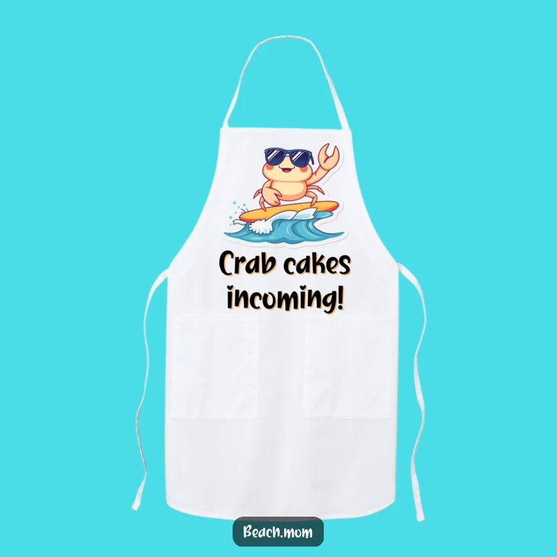 Funny Surfing Crab Apron: Cool Shades Kitchen Fun, Perfect Gift