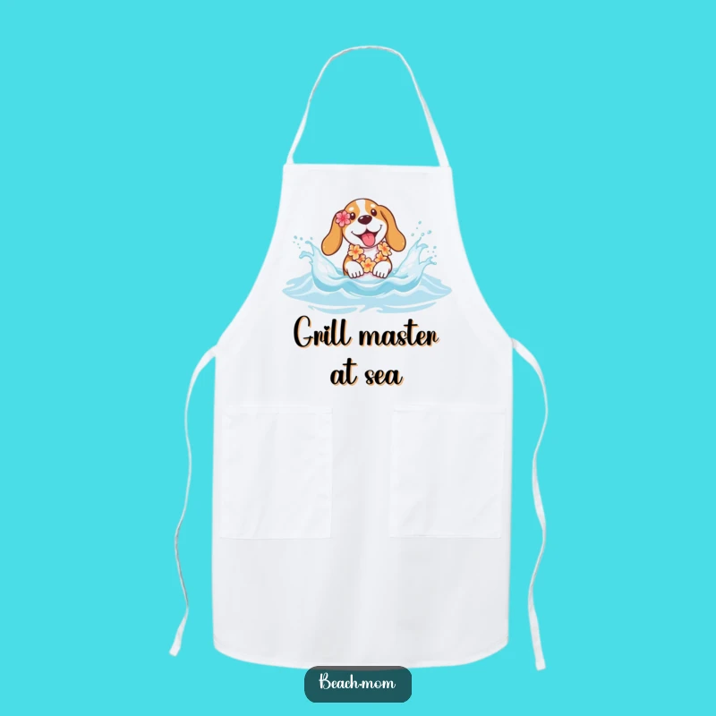 Funny Basset Hound Lei Splash Apron - Kitchen Fun Beach Chef Gift