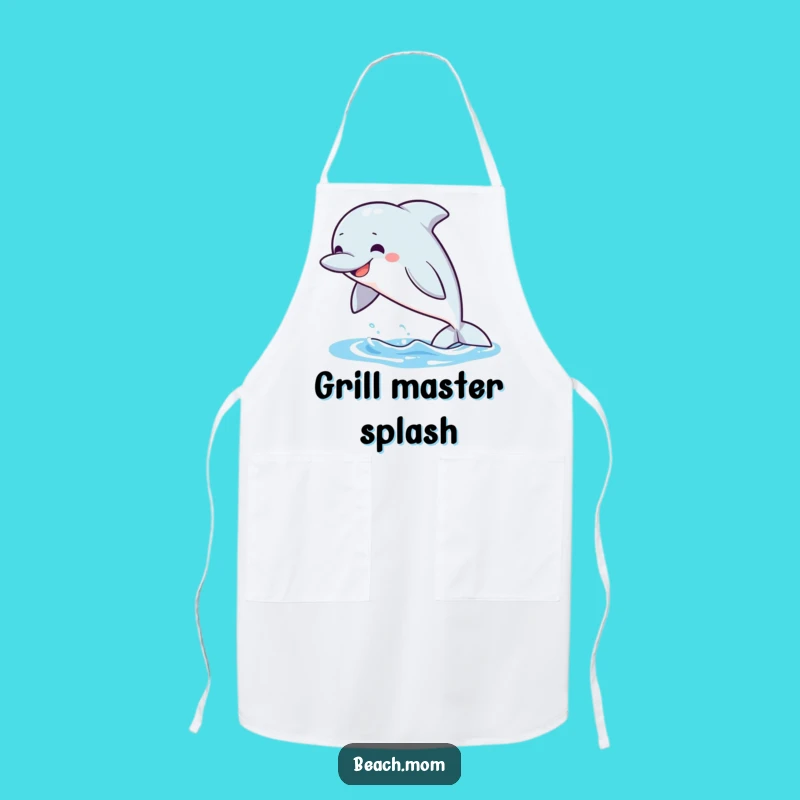 Funny Dolphin Grin Apron: Kitchen Humor for Ocean Lovers, Gift