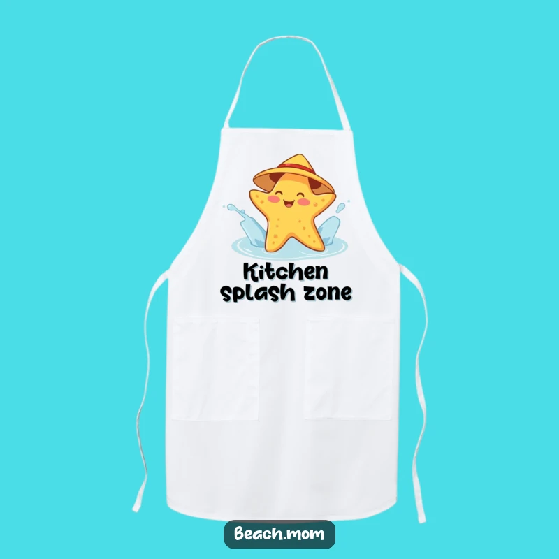 Funny Starfish Sunhat Splashing Apron - Kitchen Ocean Fun