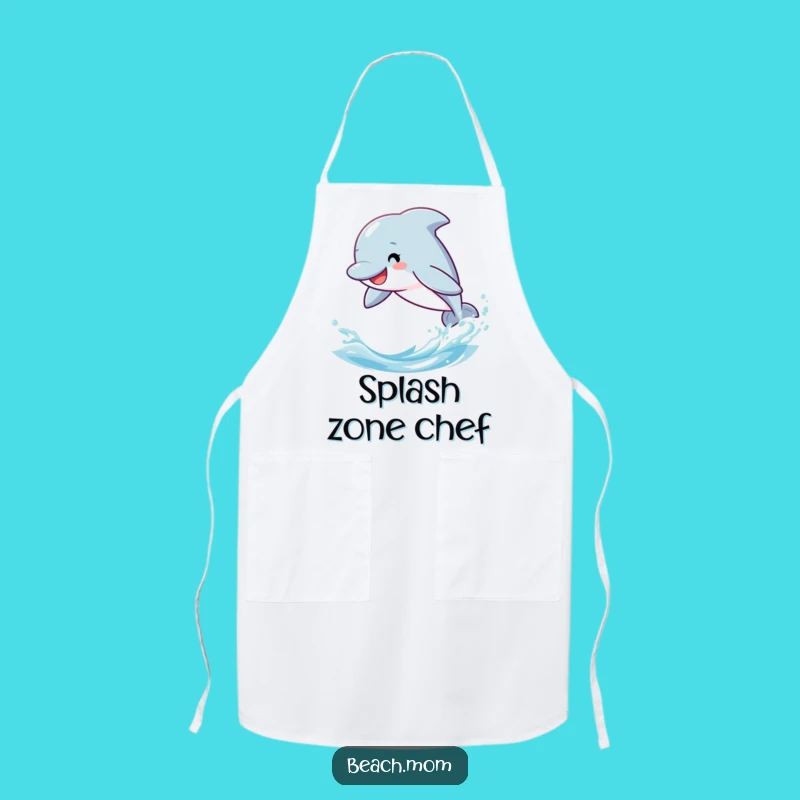 Funny Dolphin Apron - Playful Cartoon Kitchen Wear for Seafood Lovers