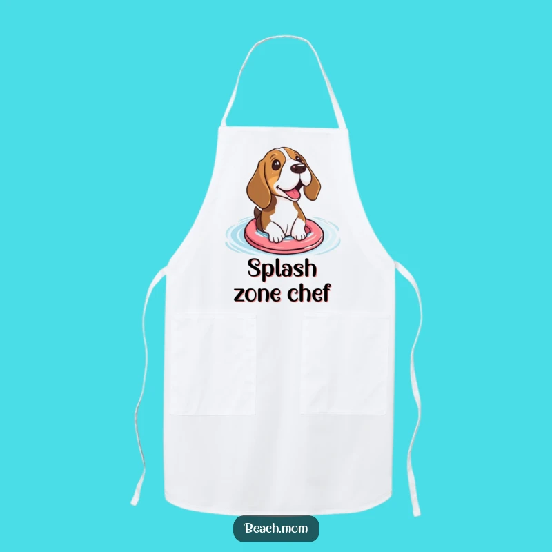 Funny Basset Hound Floaties Apron - Kitchen Paddling Fun Chef Gift