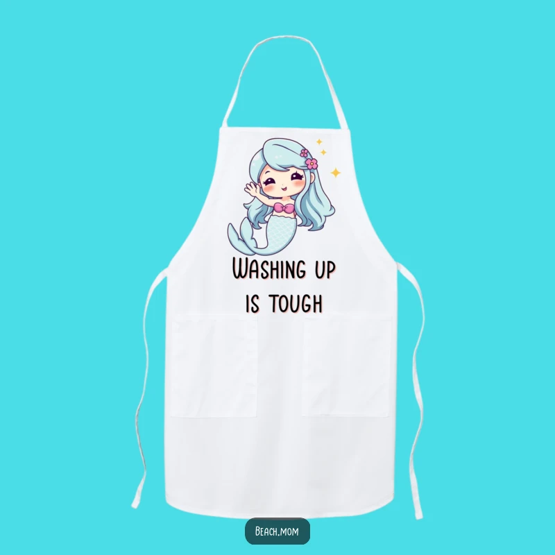 Funny Kawaii Mermaid Apron - Cute Cartoon Kitchen Wear for Enchanted Cooking
