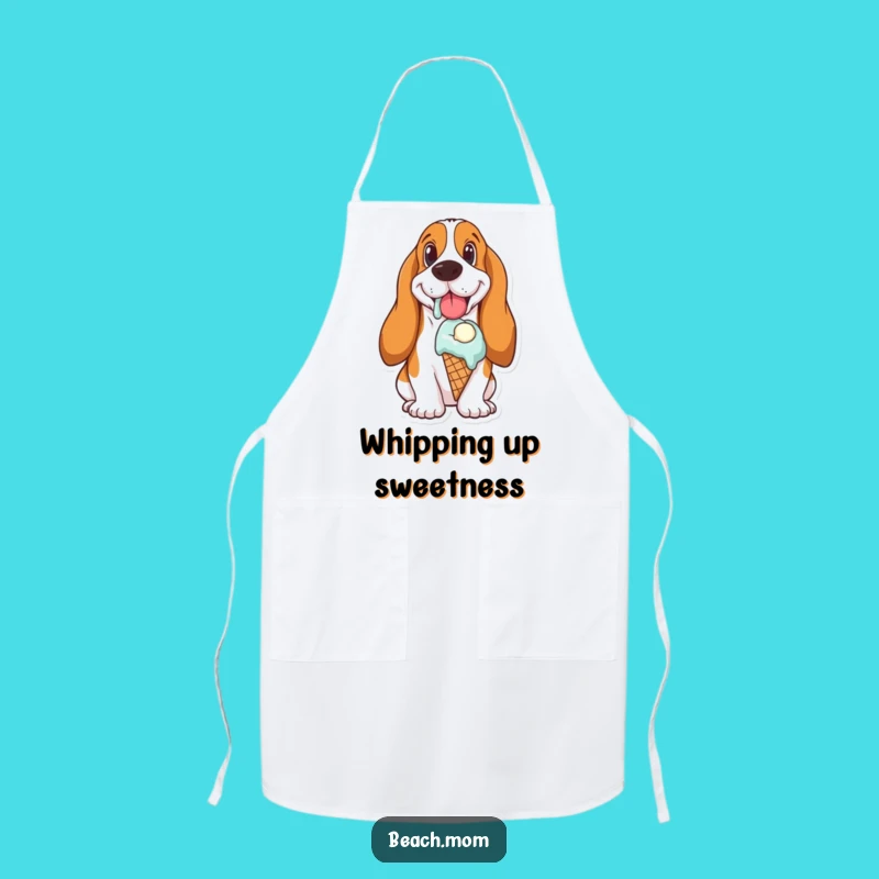 Funny Basset Hound Ice Cream Apron: Sweet & Humorous Kitchen Wear Gift