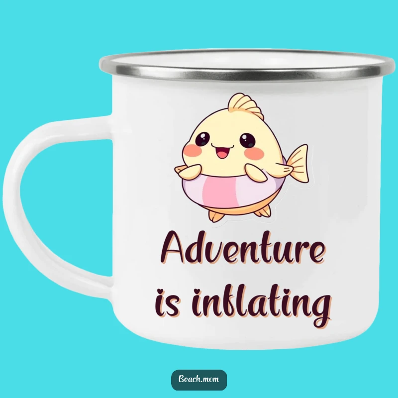 Funny Pufferfish Floatie Camping Mug: Hilarious Outdoor Drinkware, Perfect Funny Gift