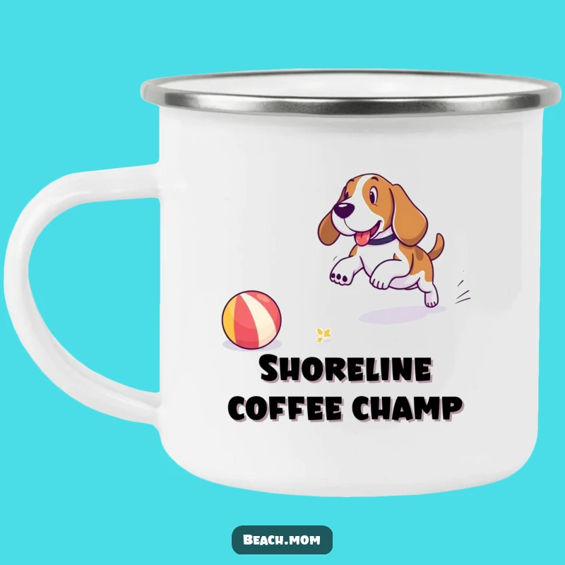 Coastal Fun Funny Basset Hound Camp Mug - Outdoor Beach Gift
