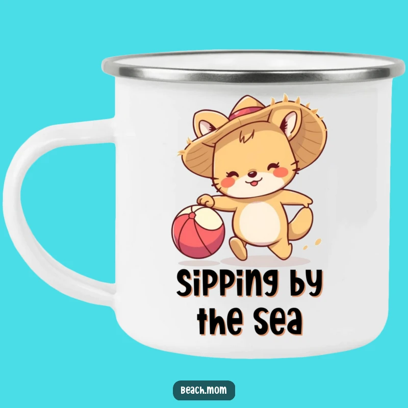 Funny Beach Animal Camping Mug, Straw Hat Adventure, Perfect Funny Gift for Outdoors