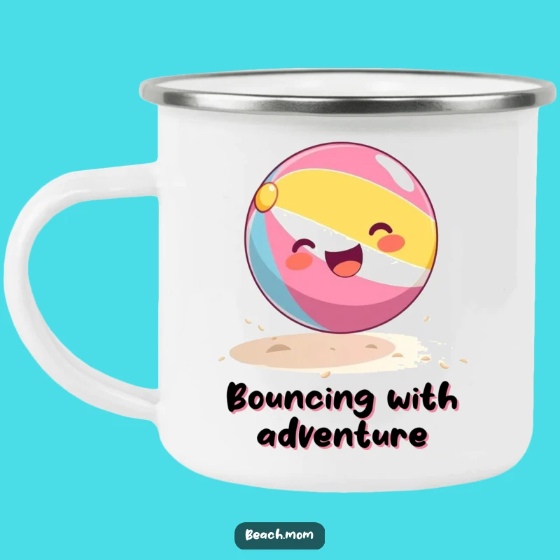 Funny Beach Ball Camping Mug: Adventure Fuel with a Bouncing Ball Design Gift