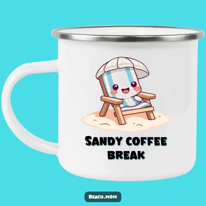 Funny Beach Chair Camping Mug - Relaxed Cartoon Cup for Outdoor Chills