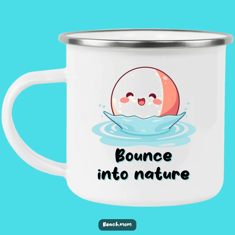 Funny Kawaii Beach Ball Camping Mug: Rugged Water Character Funny Gift