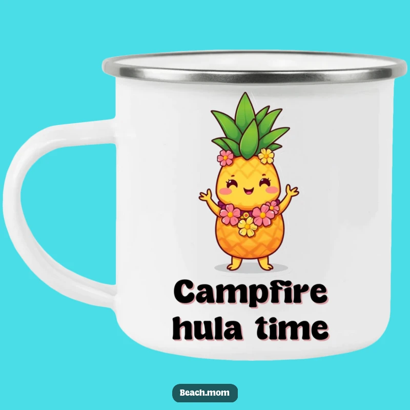 Funny Pineapple Hula Camping Mug: Tropical Sips with a Cute Character Gift