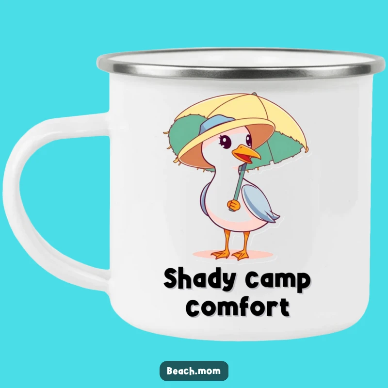 Funny Seagull Beach Hat Camping Mug: Adventure Fuel with Coastal Charm