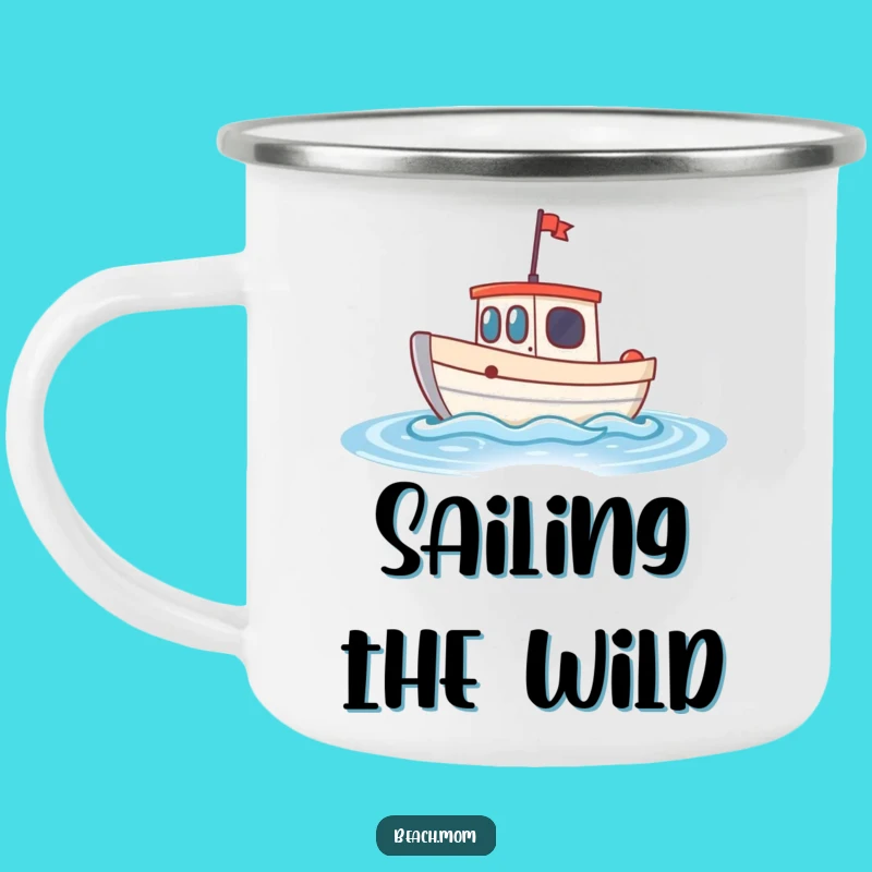 Funny Little Boat Camping Mug: Coastal Sips with a Bobbing Waves Design Gift