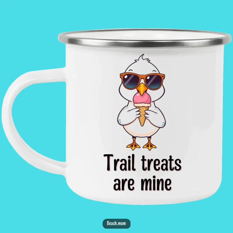 Funny Seagull Camping Mug: Cool Sunglasses Ice Cream Adventure Gear
