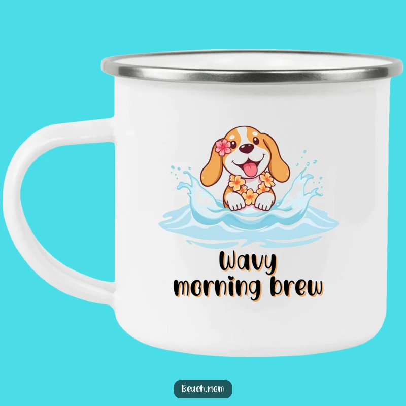 Funny Basset Hound Lei Splash Camping Mug - Adventure Ready Fun Gift