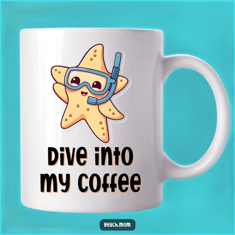 Funny Starfish Snorkel Mug: Playful Underwater Adventure Gift