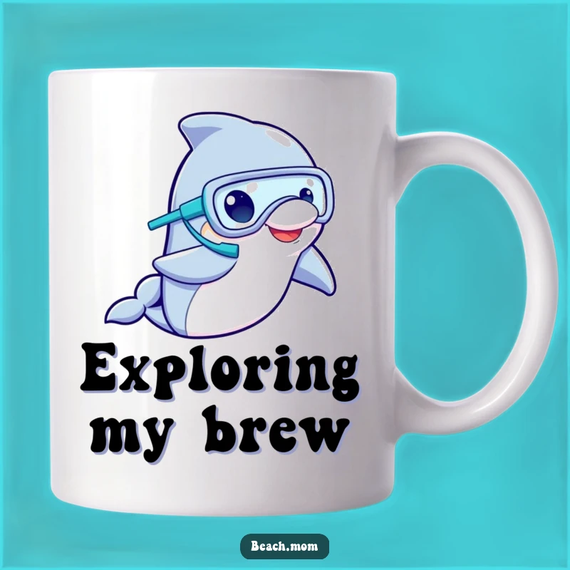 Funny Dolphin Snorkeler Mug: Hilarious Ocean Adventure Gift for Underwater Enthusiasts