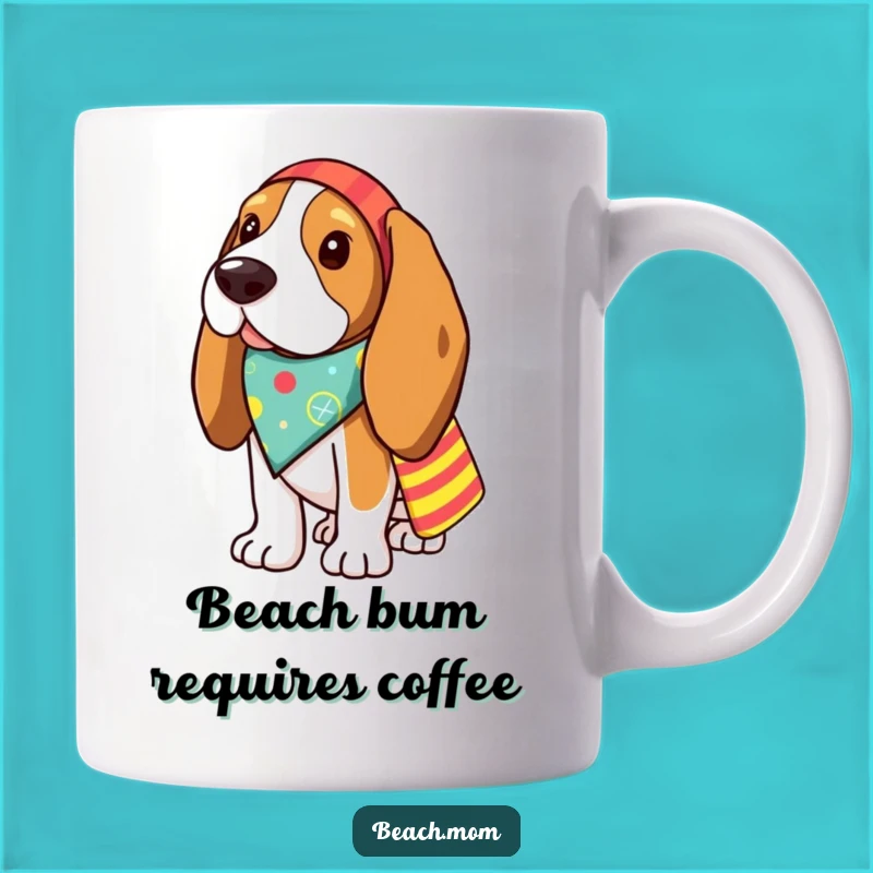 Funny Basset Hound Beach Bag Mug: Adorable Dog Gift for Beach Lovers