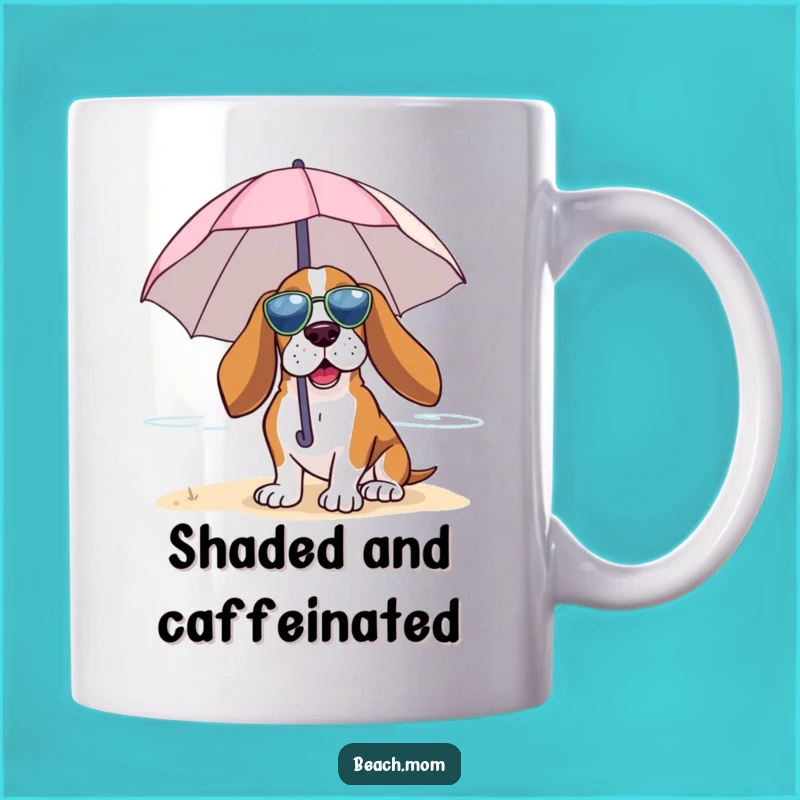 Funny Basset Hound Beach Umbrella Mug: Relaxing Breeze Enjoyment Gift