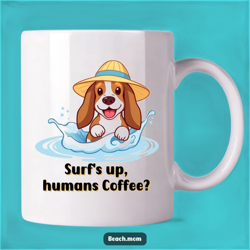 Funny Basset Hound Sun Hat Mug - Joyful Splash Gift for Dog Lovers