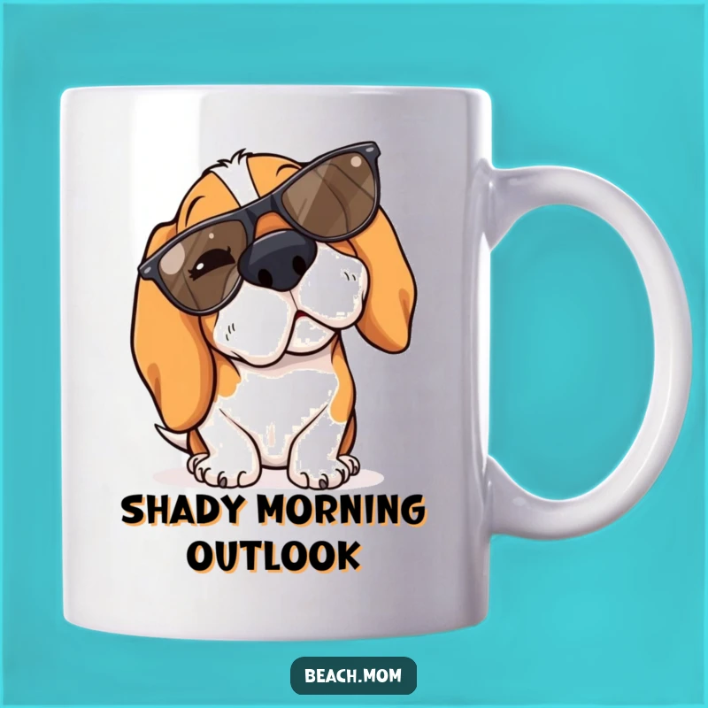 Funny Basset Hound Winking Sunglasses Mug - Cool Dog Party Gift