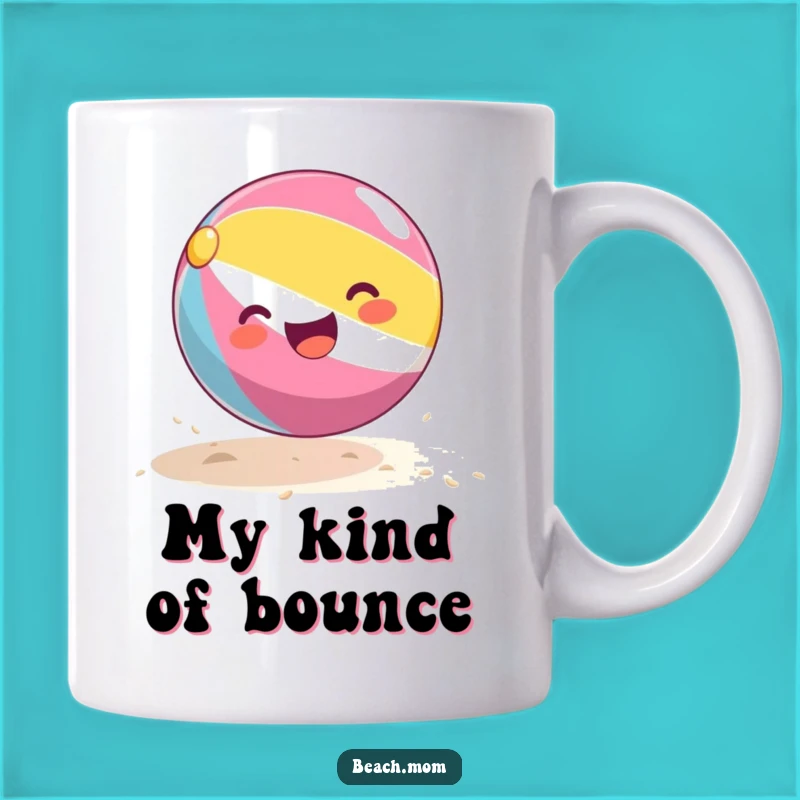 Funny Beach Ball Mug: A Happy Bouncing Ball Design for a Sunny Day Gift