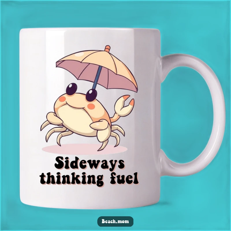 Funny Crab Umbrella Mug: Cheerful Sideways Scuttle Gift!