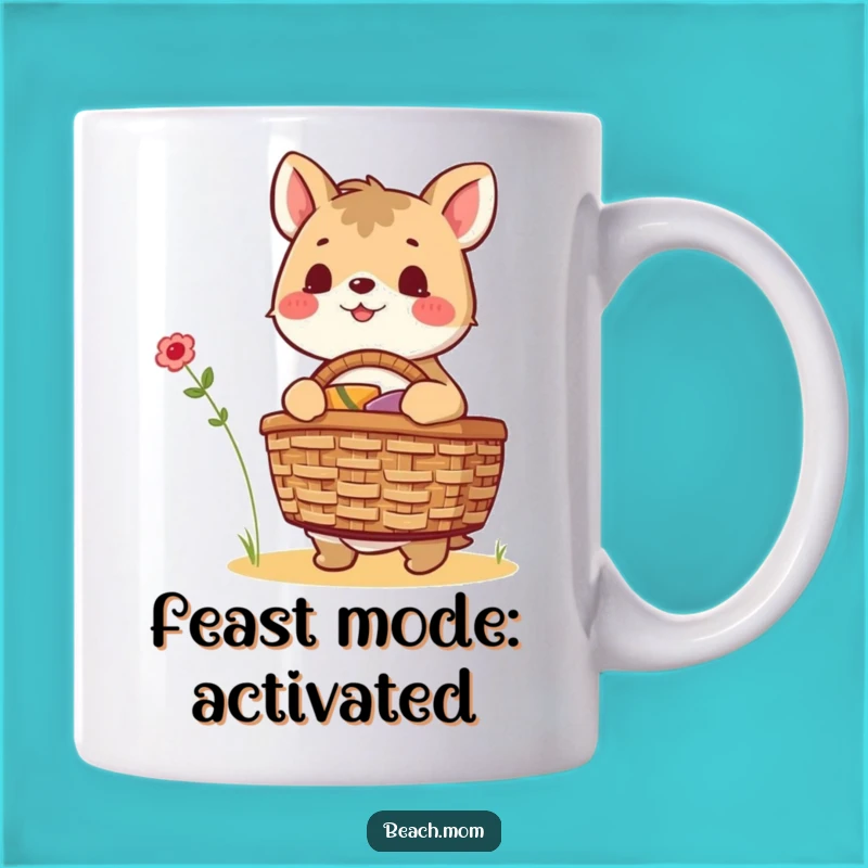 Funny Excited Animal Picnic Basket Mug - Perfect Funny Gift for Foodies