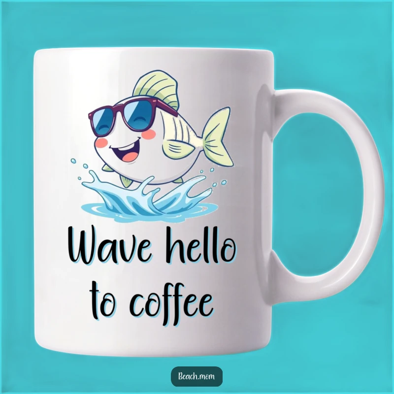 Funny Fish Sunglasses Mug: Cool Splash Humor for Beach Lovers