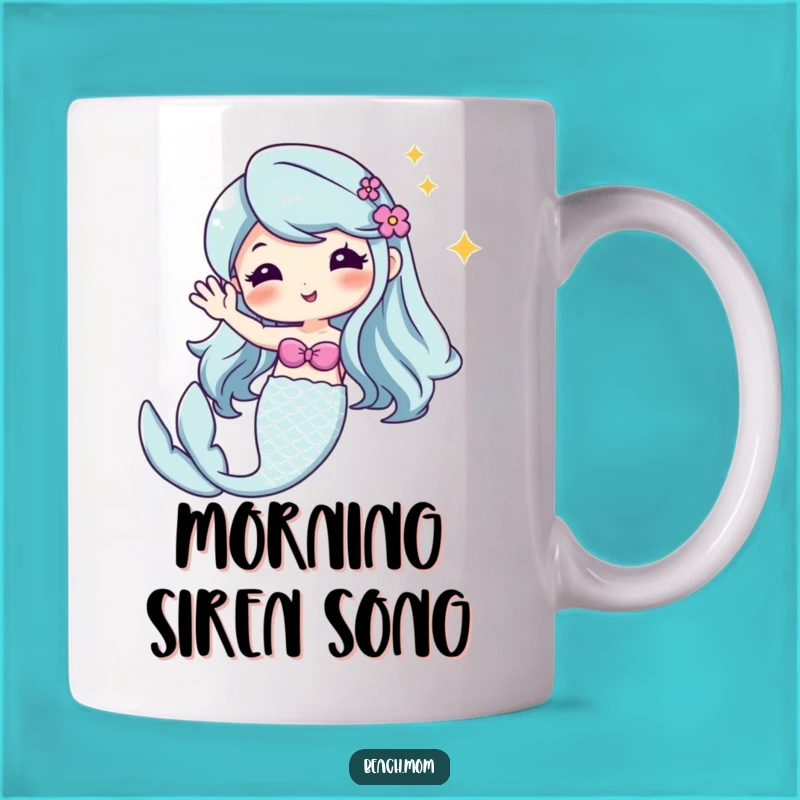 Funny Kawaii Mermaid Mug - Cute Cartoon Greeting for Ocean Lovers