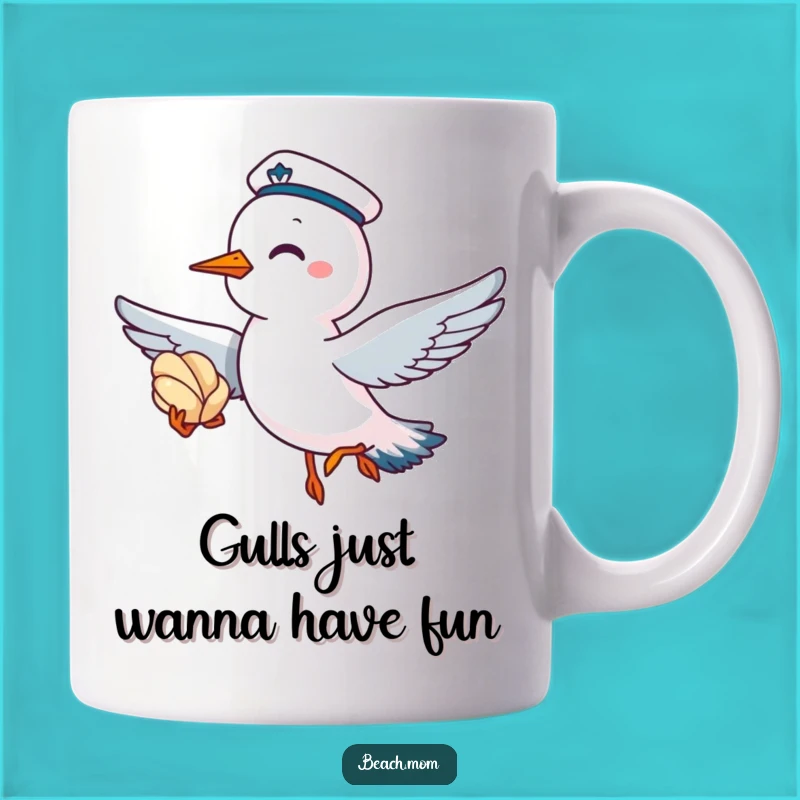 Funny Seagull Sailor Mug: Giggles & Seashells for a Hilarious Gift