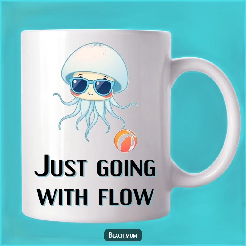 Funny Jellyfish Shades Mug: Hilarious Beach Vibes Gift for Ocean Lovers with Cool Style