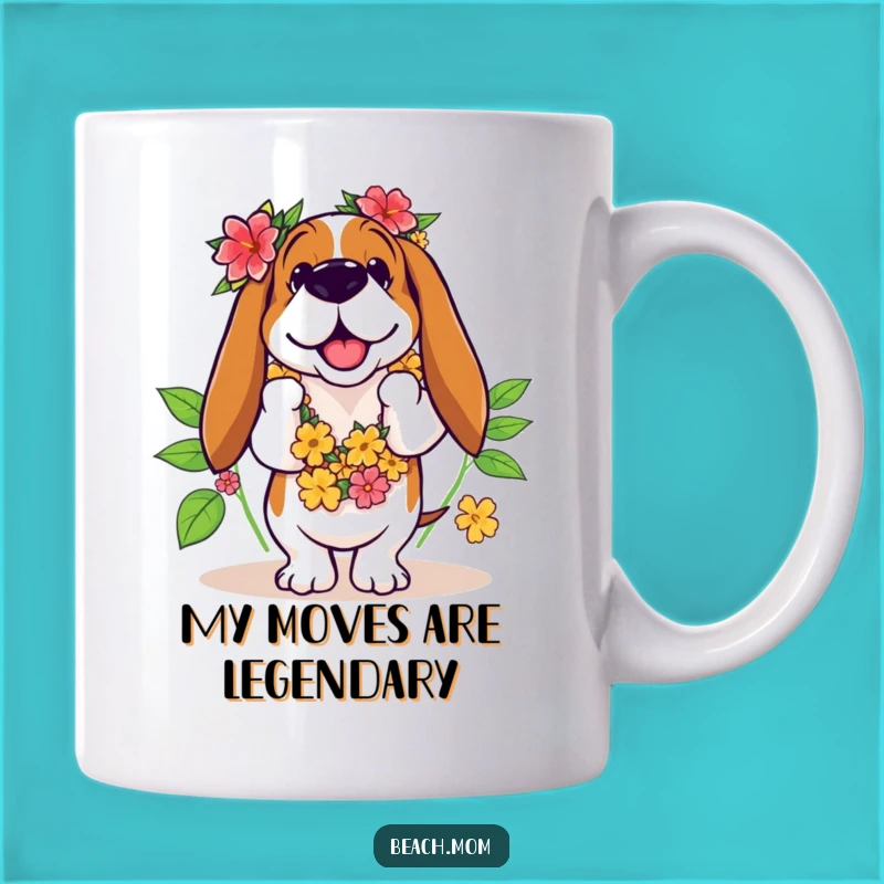 Funny Basset Hound Hula Dancer Mug - Hilarious Tropical Gift for Dog Lovers