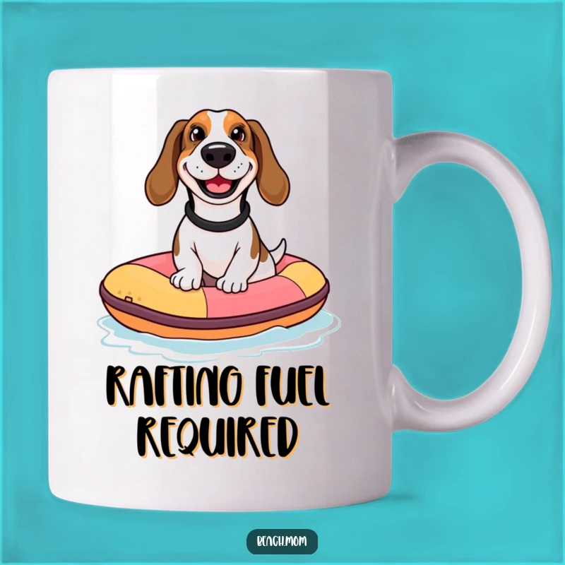 Funny Basset Hound Raft Mug: Hilarious Dog Gift for Water Lovers