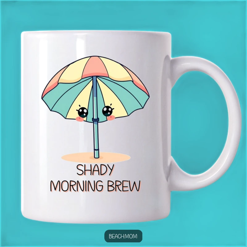 Funny Beach Umbrella Happy Mug - Wiggling Eyes Summer Drinkware Funny Gift